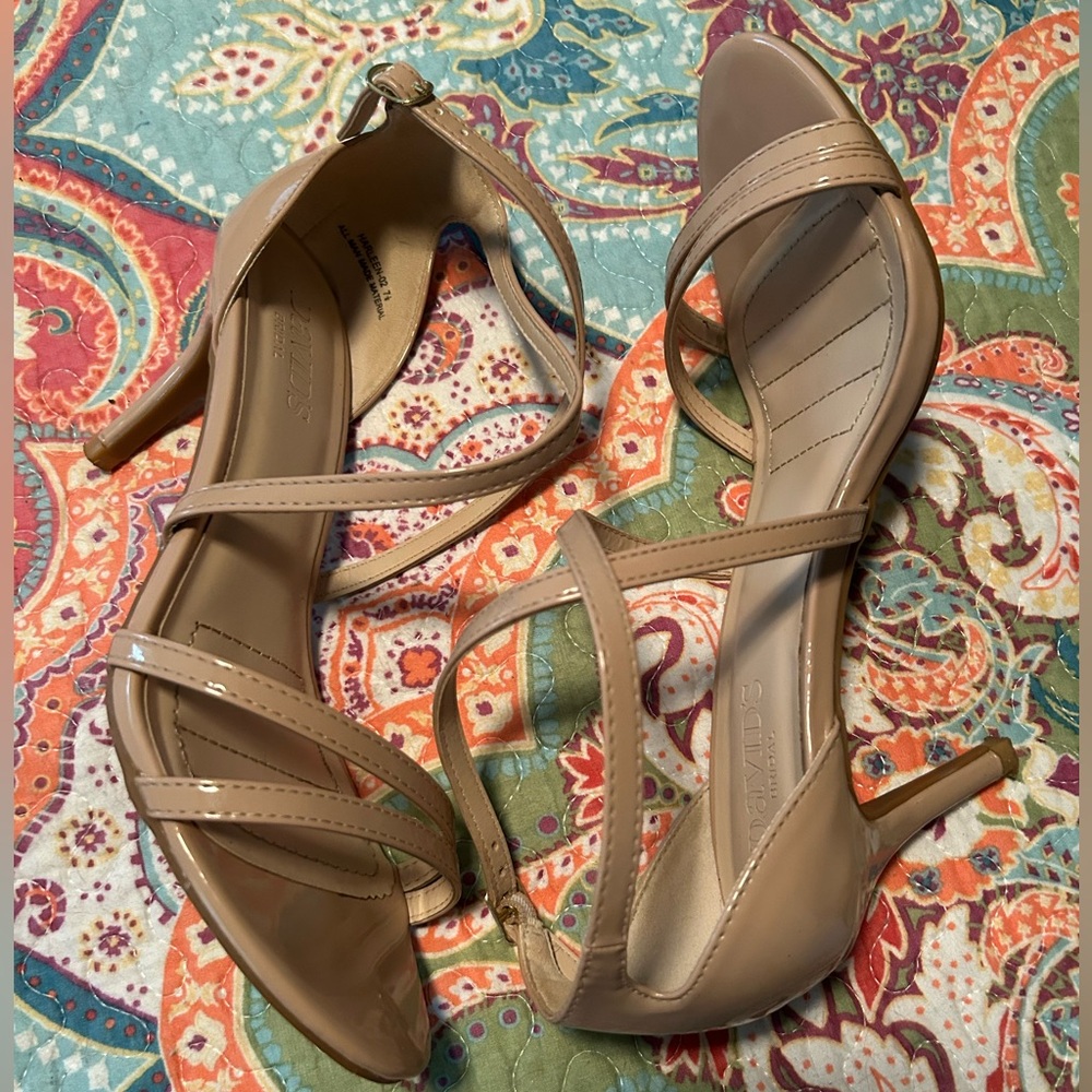 David's Bridal Tan Heeled Sandals